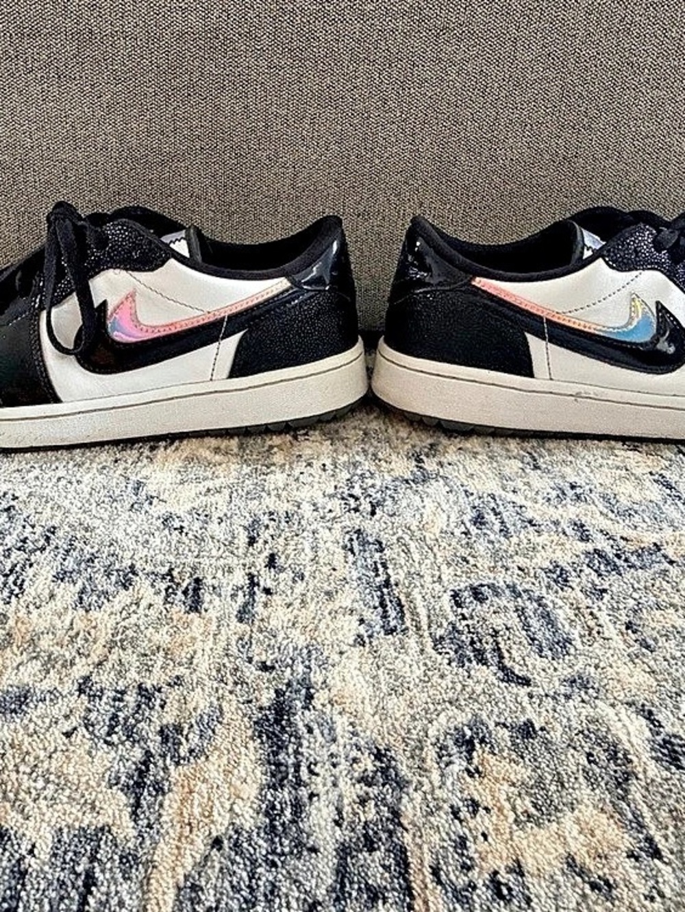 Nike Air Jordan 1 Low Golf Black White Iridescent Men’s Size 12